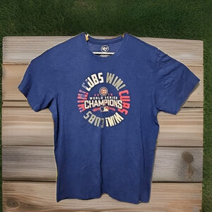 Chicago Cubs 2016 World Series Champions Shirt Adult Size XL Blue 47 Brand MLB